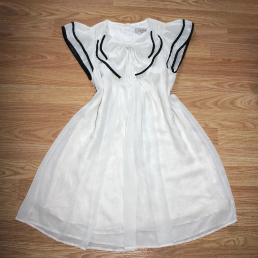 Forever 21 Bow Front Dress with Black Trim